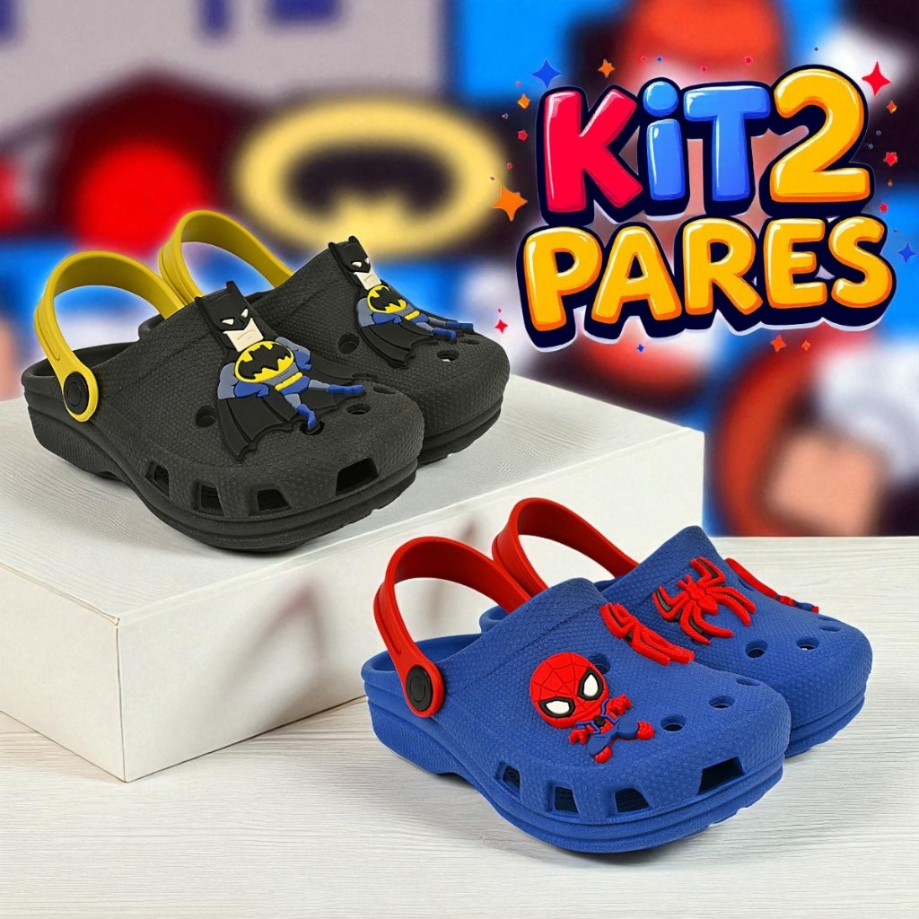 Sandália Babuche Infantil Menino Confortável, Leve e Antiderrapante Super Heroi em Oferta na Shopee