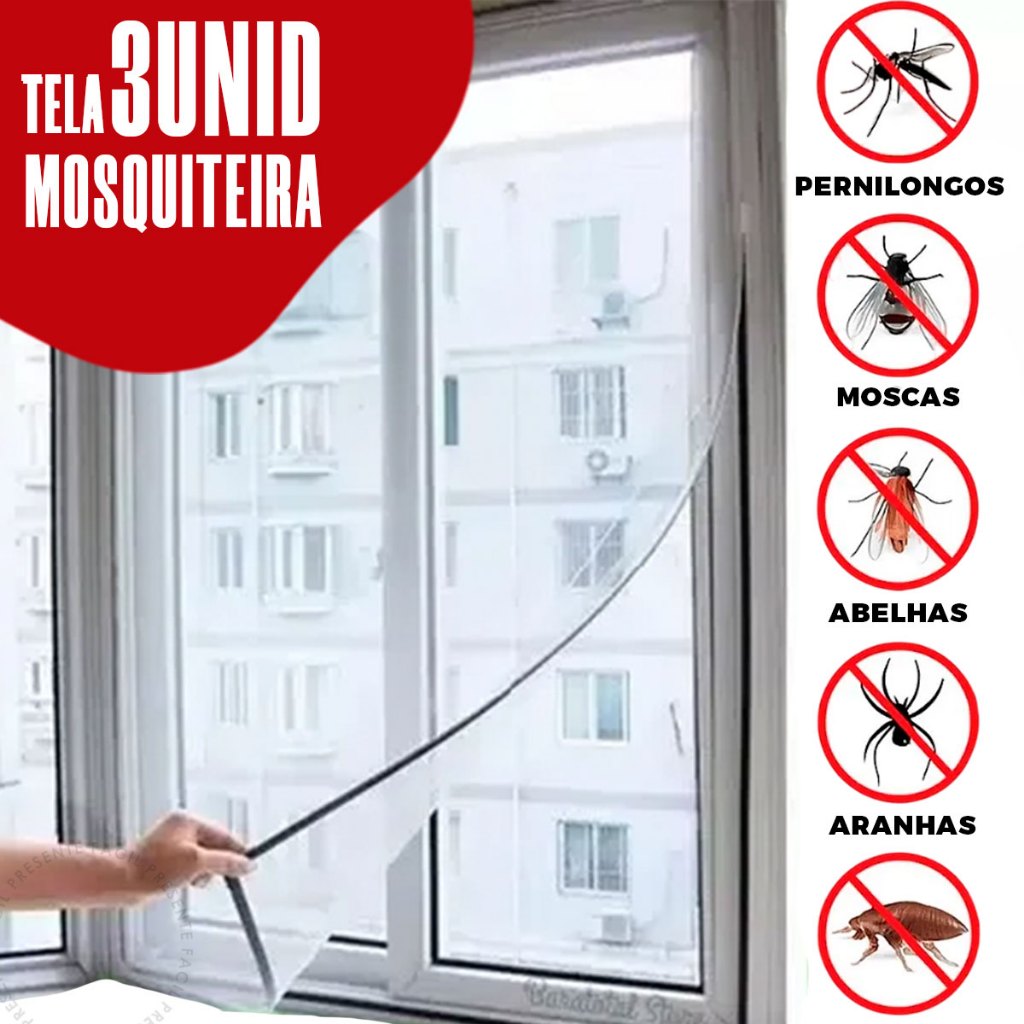 Tela Mosquiteira Adesivo Removível Anti Inseto Com Velcro em Oferta na Shopee