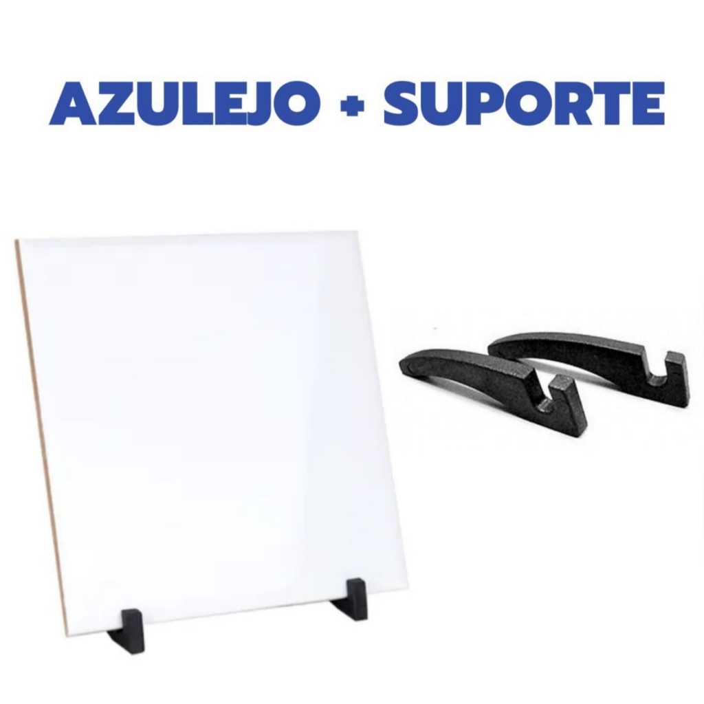 10 Azulejos Eliane Branco para Sublimação 10x10 + Suporte