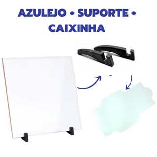 10 Azulejos Branco 10x10 Para Sublimação + Caixinha + Suporte em Oferta na Shopee