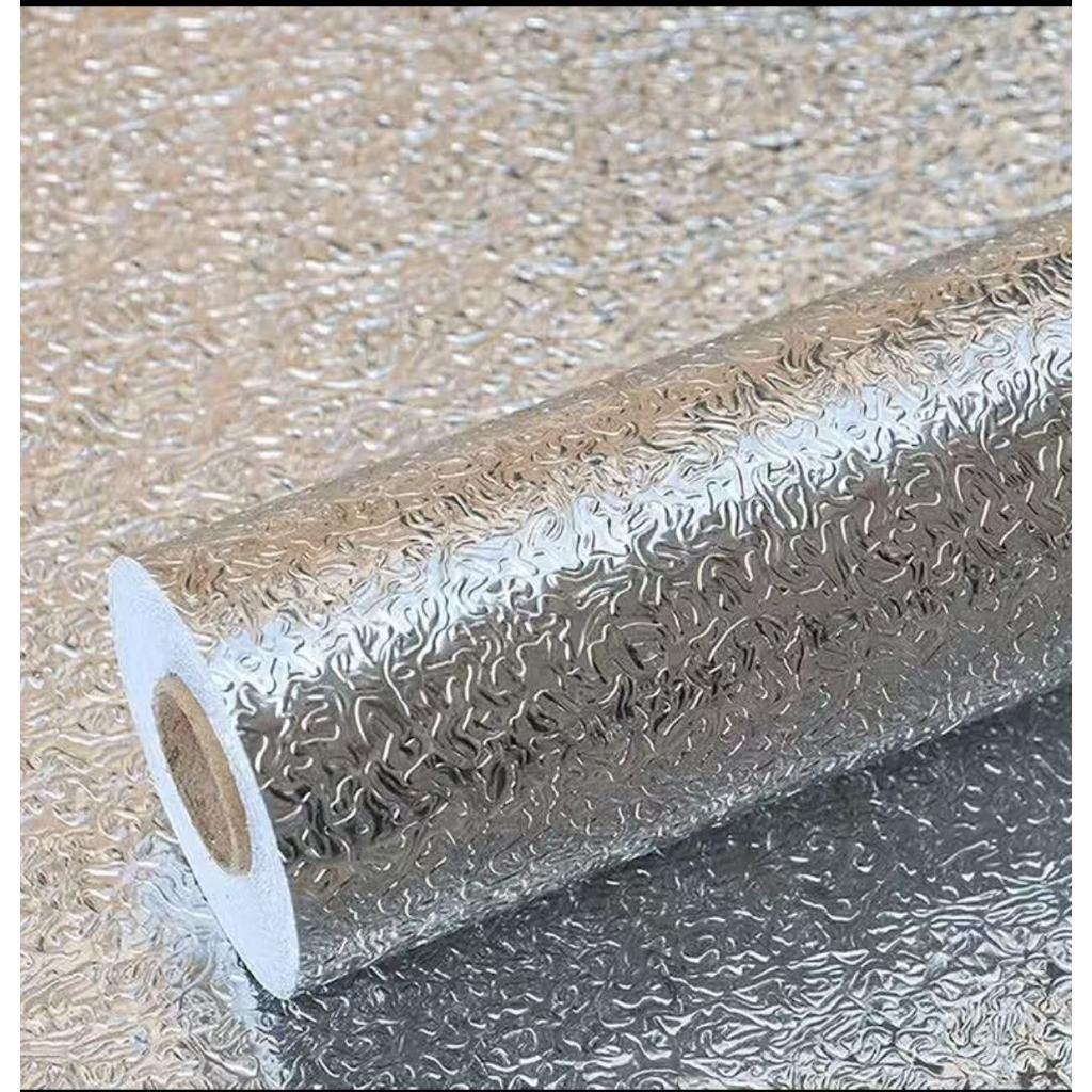 2 Metros Papel De Alumínio Rolo Adesivo 3D Prova Da Agua Para Cozinha Adesivo Impermeável Protetor Fogão