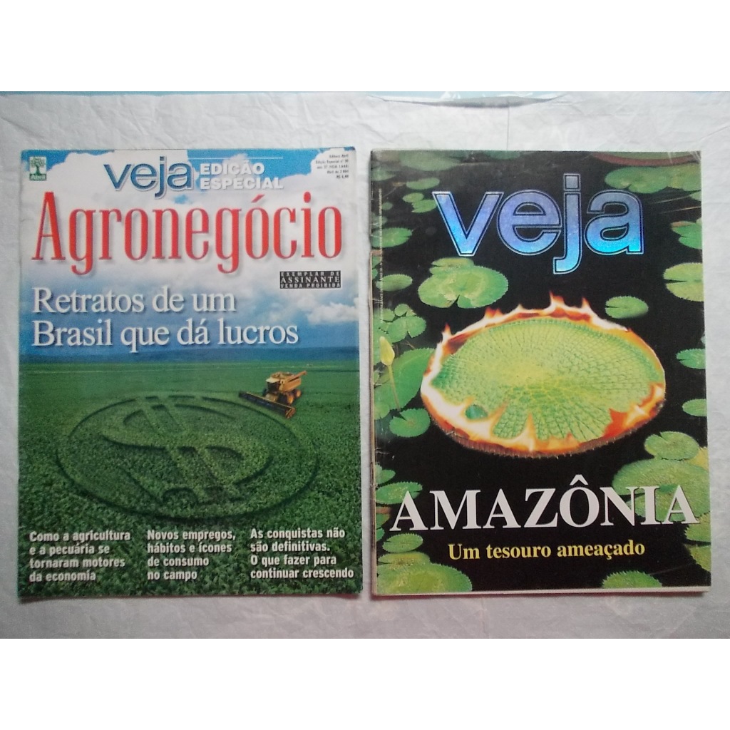 Veja Especial Agronegócio. Retratos de um Brasil que dá lucros e Amazônia.Um Tesouro Ameaçado (Kit de 2 Revistas)
