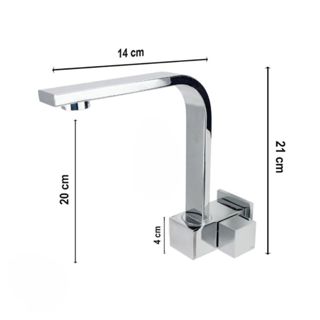 Torneira Cozinha Parede Quadrit Luxo Cromada Bica Móvel Baixa em Oferta na Shopee