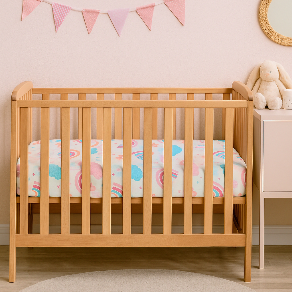 kit Lençol Berço Bebê Padrão Americano 100% Algodão com Elástico em Oferta na Shopee