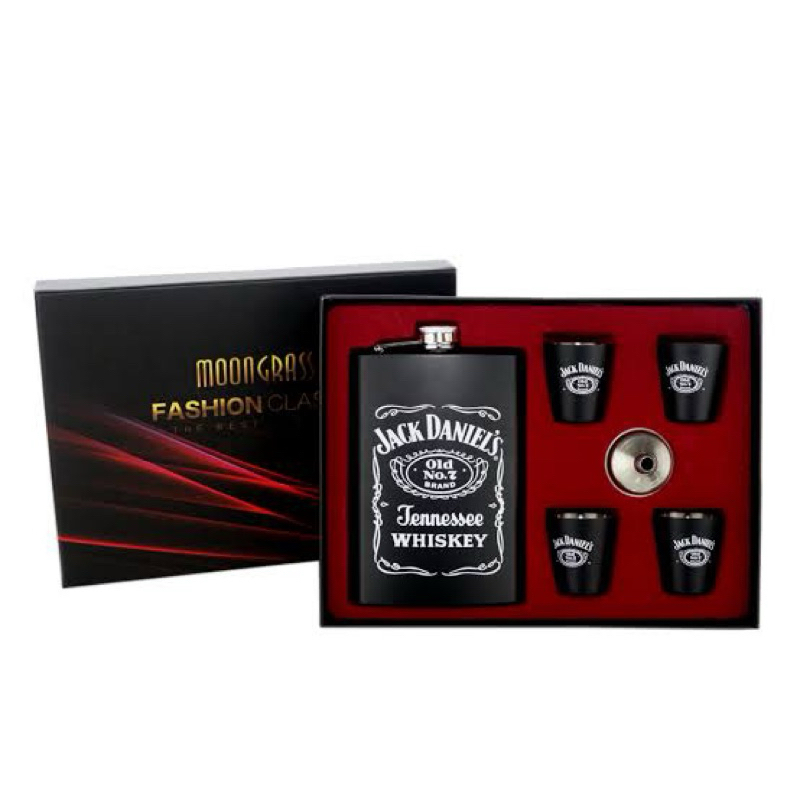Kit Completo Cantil Frasco Aço Inox 270ml com Funil e 4 copinhos