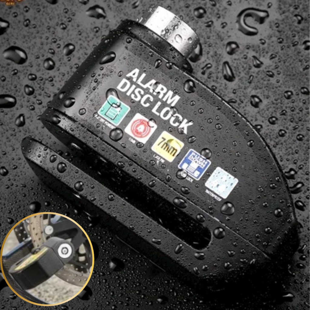 Trava Tranca Disco Universal Moto bike Alarme 110dB Antifurto Segurança Chave Cadeado Freio 125 150