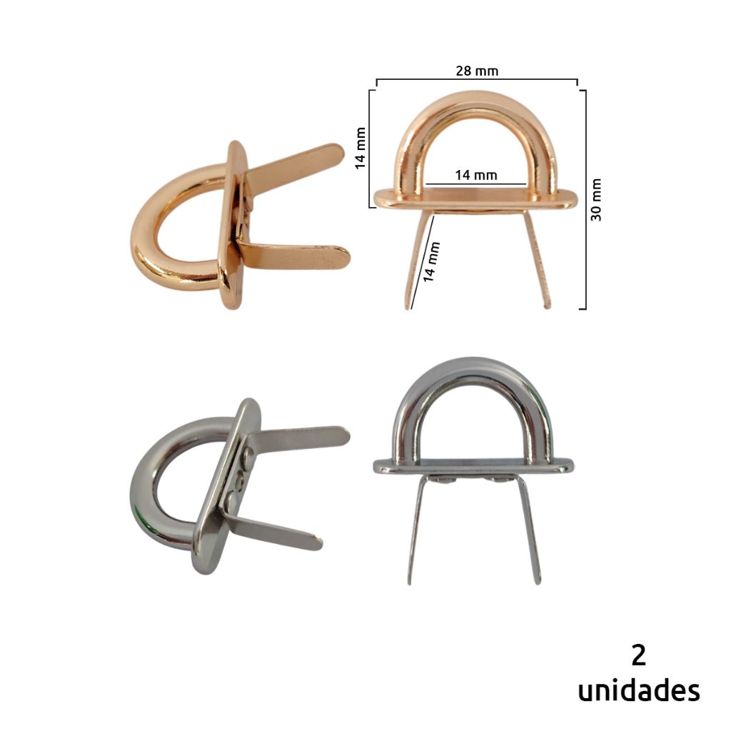 Porta alça de metal 14mm GX-047 com 2 unidades