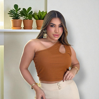 Cropped Canelado Feminino – Estilo e Conforto no Tamanho Único M em Oferta na Shopee