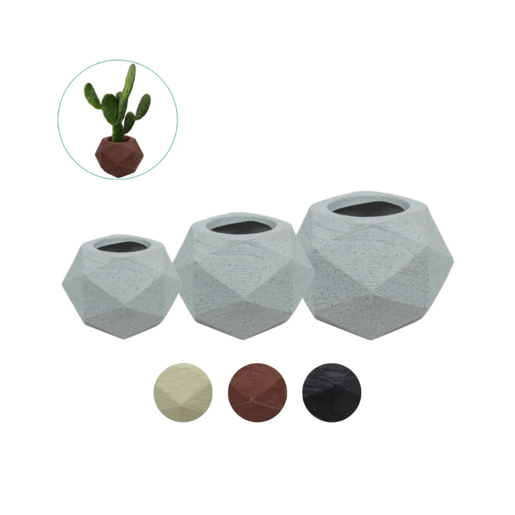 Kit 3 vasos esfera 3d de polietileno para plantas decorativo N1 N2 N3 em Oferta na Shopee