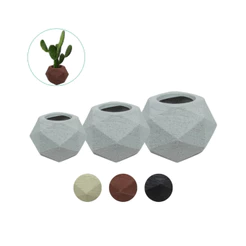 Kit 3 vasos esfera 3d de polietileno para plantas decorativo N1 N2 N3