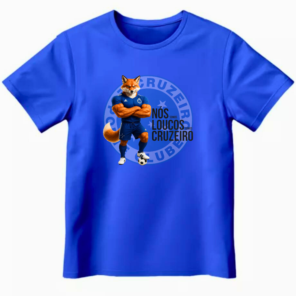 Camiseta Infantil Cruzeiro Raposa Torcida Blusa Futebol