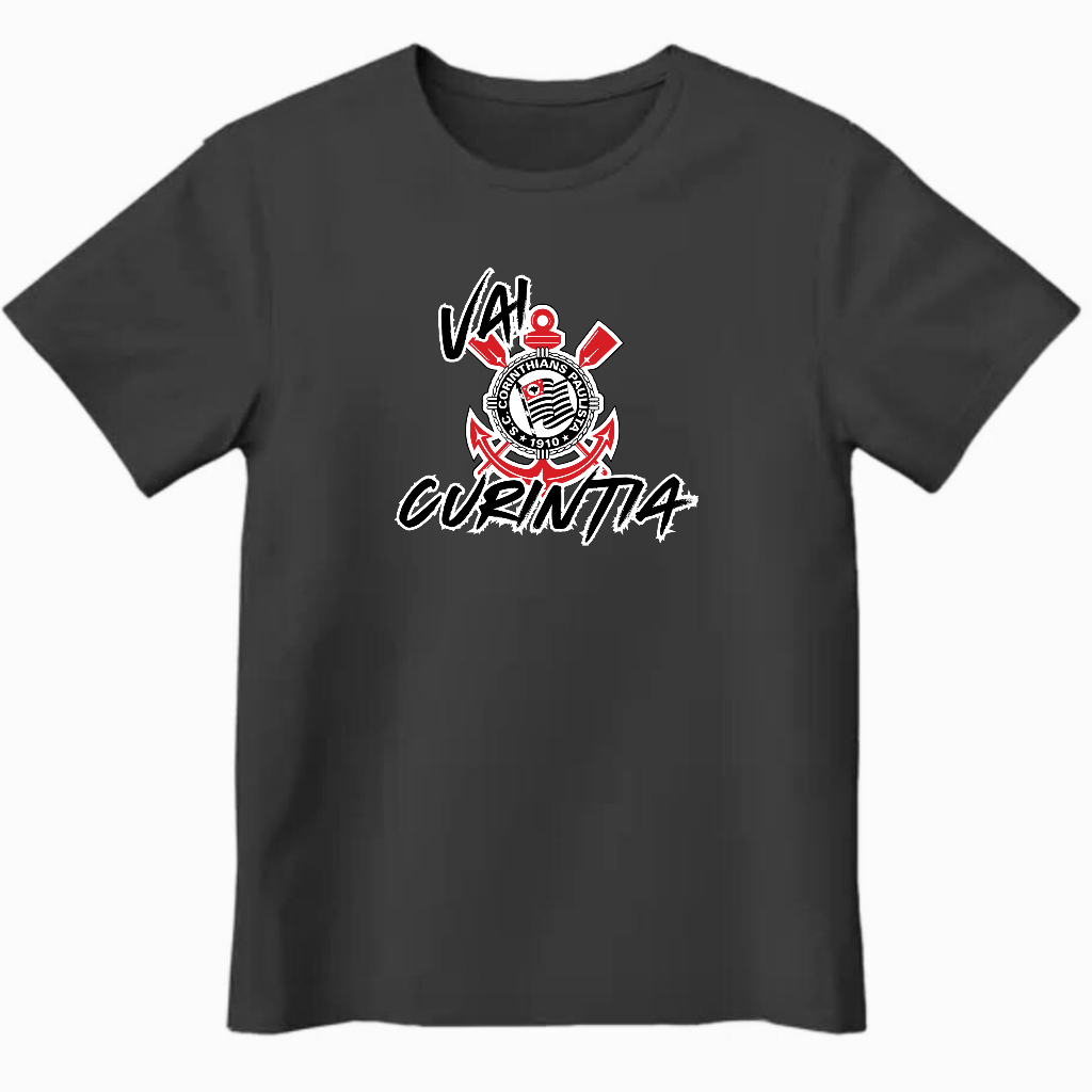 Camiseta Infantil Vai Corinthians Timão Torcida Blusa Futebol