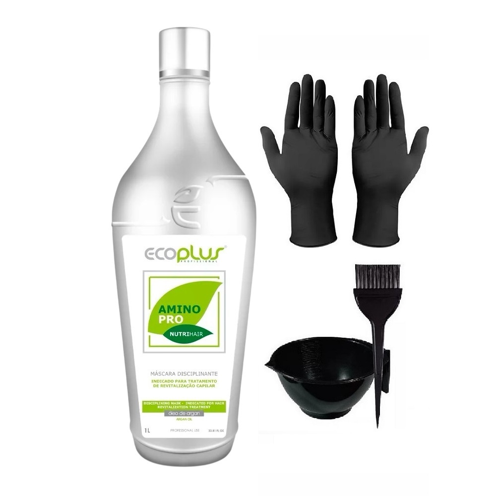 Escova Progressiva Gloss Alisante Orgânico Ecoplus 1lt + Luva e aplicacao