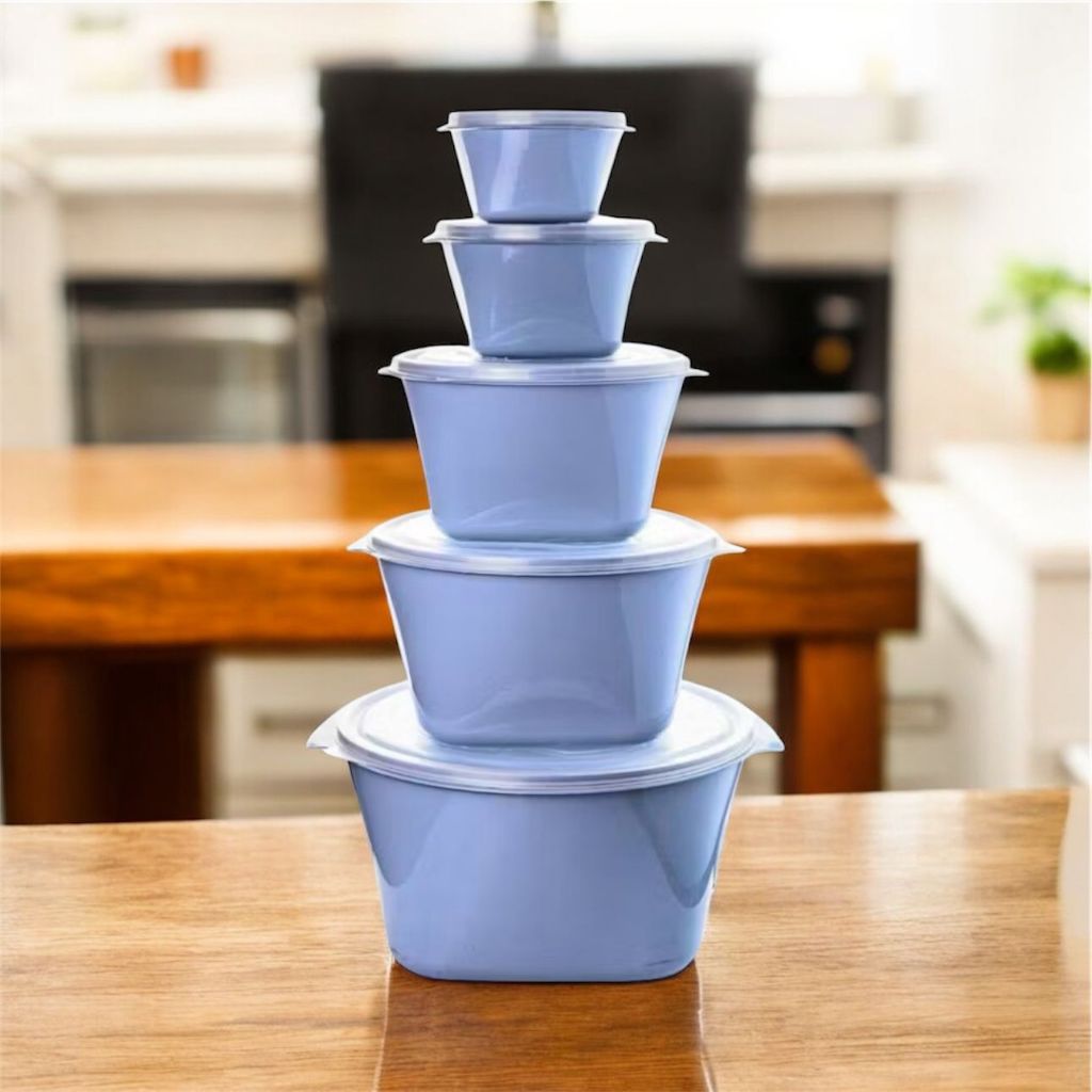 Kit com 5 Potes Plásticos Multiuso Mantimentos Cozinha Utilidades