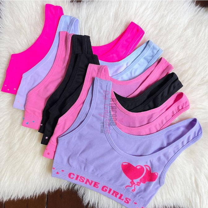 Kit 2 Top Infantil Juvenil Menina Moça Camiseta Alça Grossa Confortável Sem Bojo em Oferta na Shopee