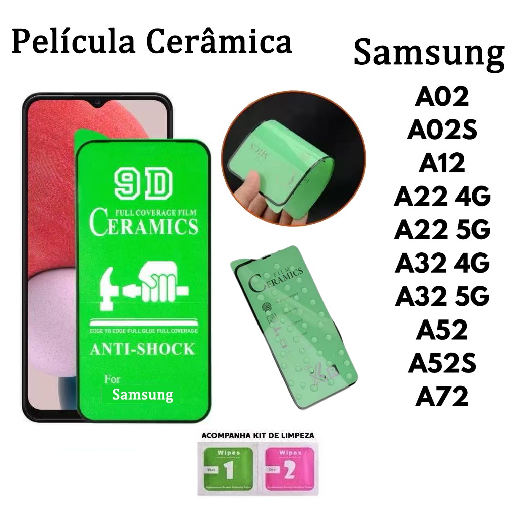 Película Cerâmica Flexível 9D 3D Samsung Gel Hidrogel Para Samsung A02 A02S A12 A22 4/5G A32 4/5G A52 A52S A72