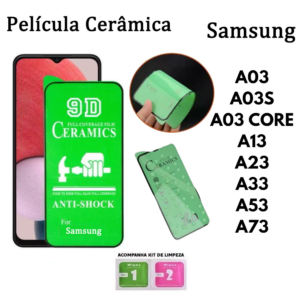 Película Cerâmica Flexível 9D 3D Samsung Gel Hidrogel Para Samsung A03 A03S A03 CORE A13 A23 A33 A53 A73