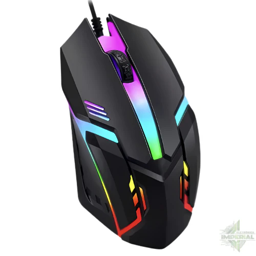 Mouse Gamer com Fio EL-2110 RGB 2400 DPI 6 Botões USB para PC e Notebook