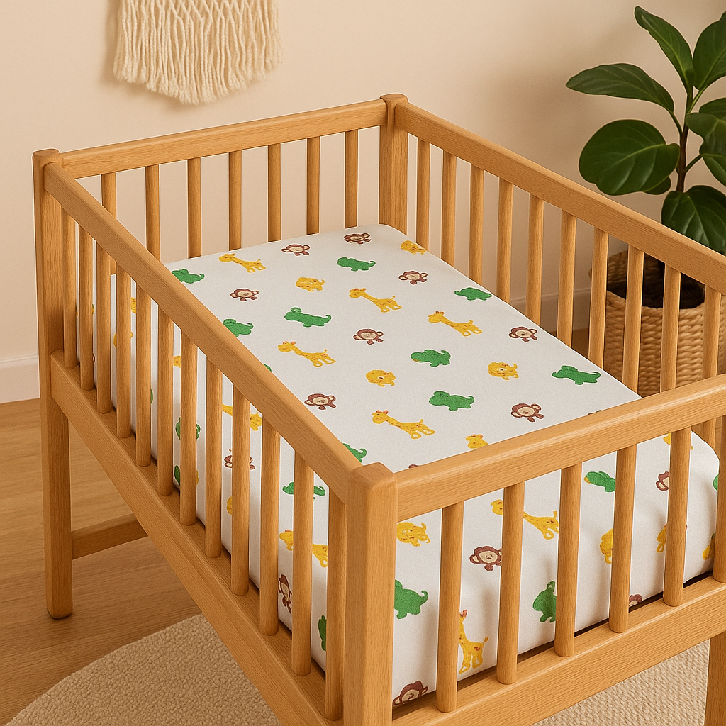 Kit Lençol para Mini Berço Moisés Bebê em Percal 150 fios 100% Algodão 2 ou 3 Peças com Elástico