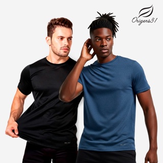 Kit 2 Camisetas Dry Fit Masculina Poliéster Premium Casual Manga Curta Esportes Corrida Proteção UV em Oferta na Shopee