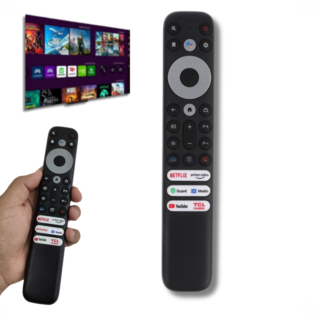 Controle Remoto Compatível TCL Smart Tv 4K 8K Android Rc902v