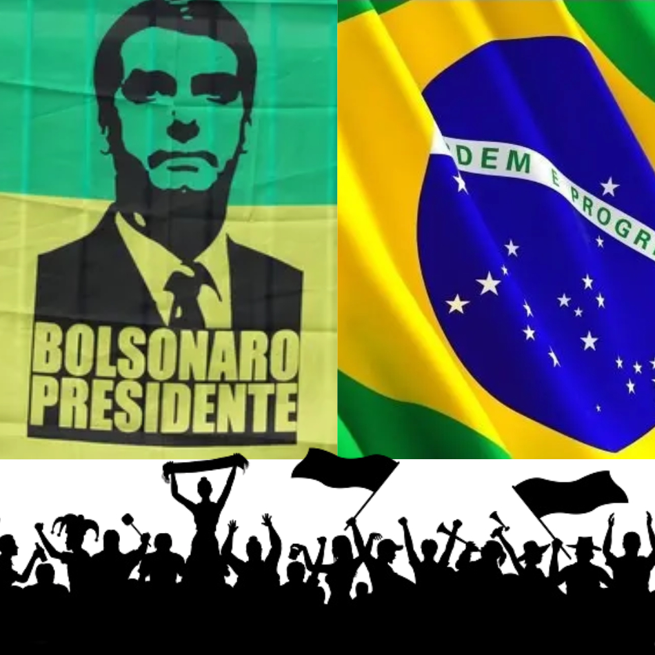 Bandeiras 1 Brasil + 1 Bolsonaro Grande Oficial 1,5m X 0,90m Torcida Manifesto Torcida Clima