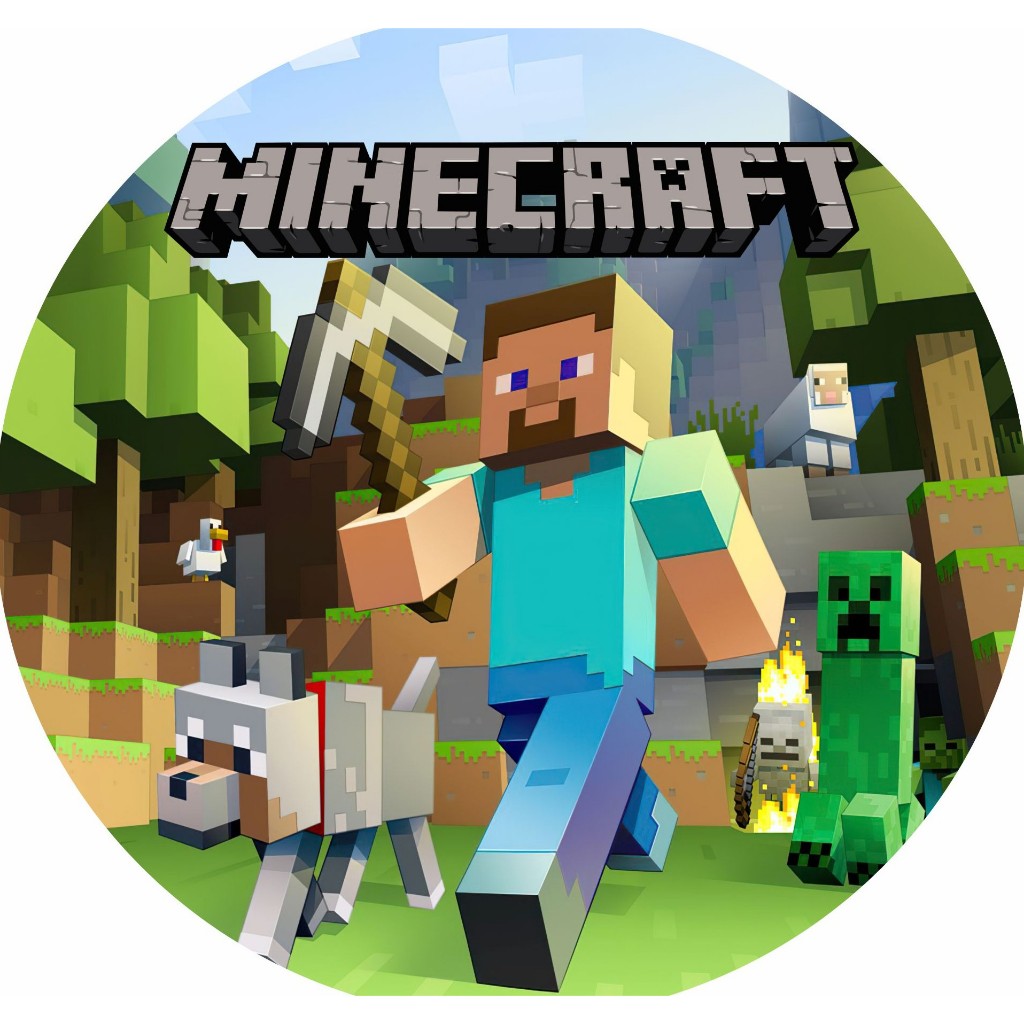 Painel em Lona Redondo - Minecraft em Oferta na Shopee