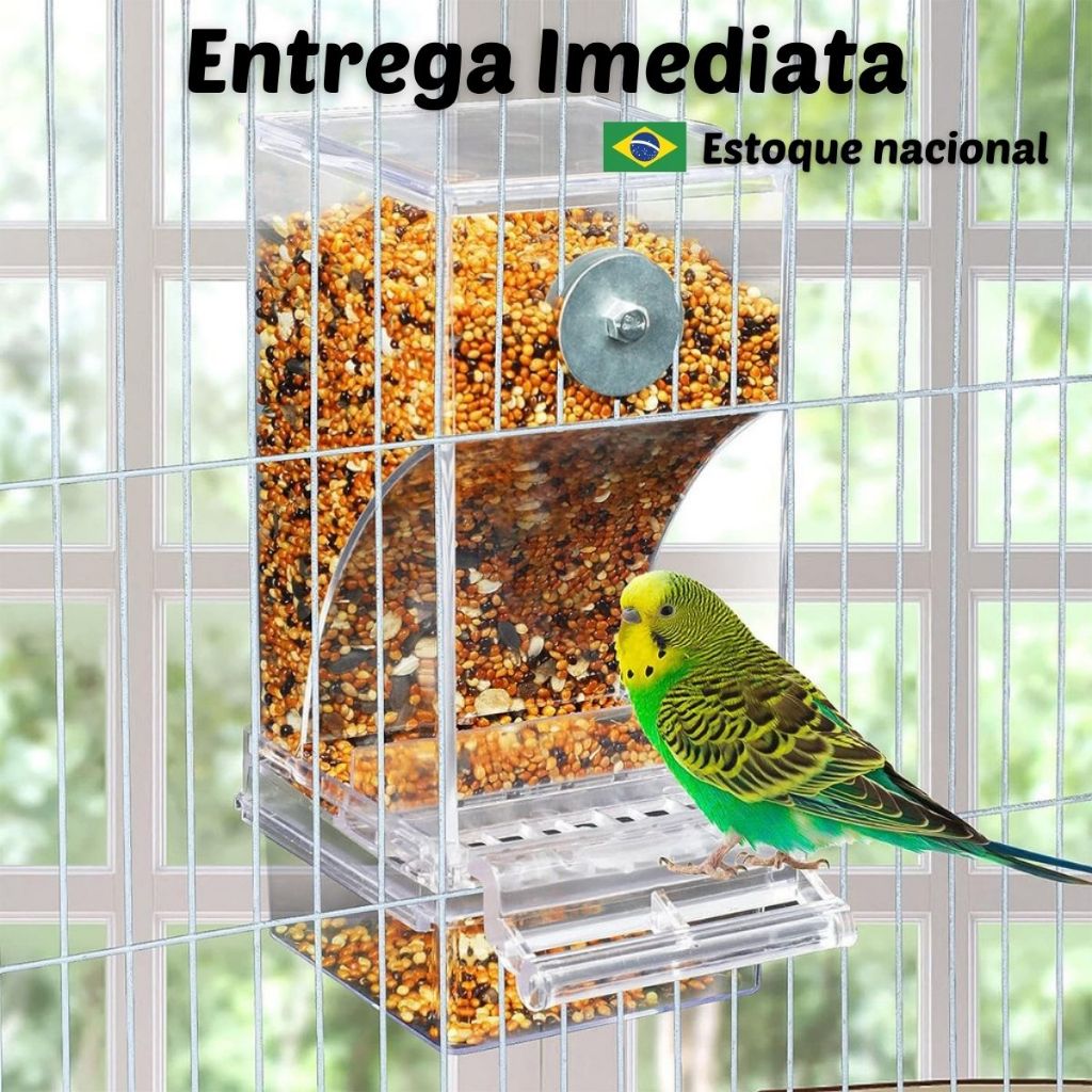 Alimentadores de pássaros automático acrílico, Sem Sujeira Bagunça, Comedouro Recipiente Aves em Oferta na Shopee