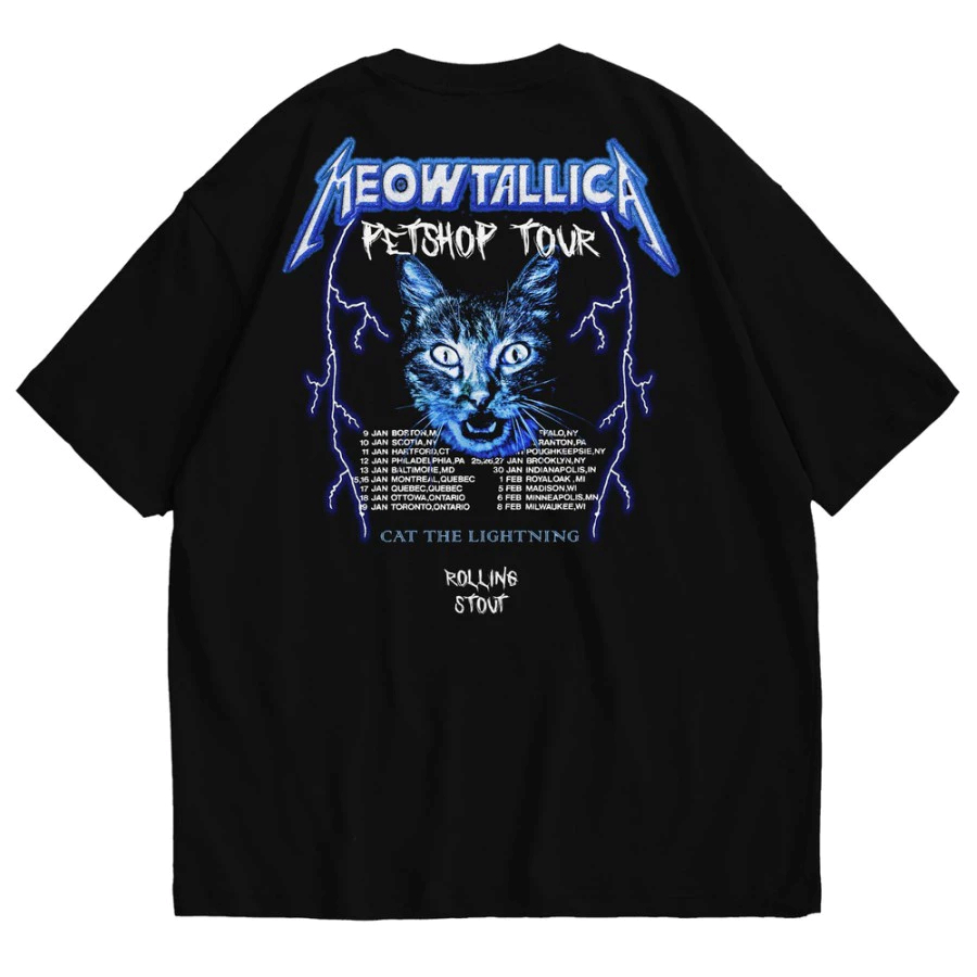 Camiseta Oversized Gato Metallica Streetwear Unissex Algodão Premium Estilo e Conforto Nerd Geek