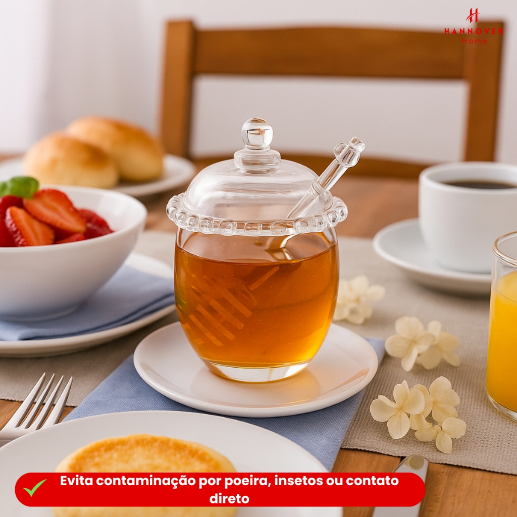 Meleira Cristal Com Detalhe na Tampa em Formato de Coração Transparente Sofisticado em Oferta na Shopee