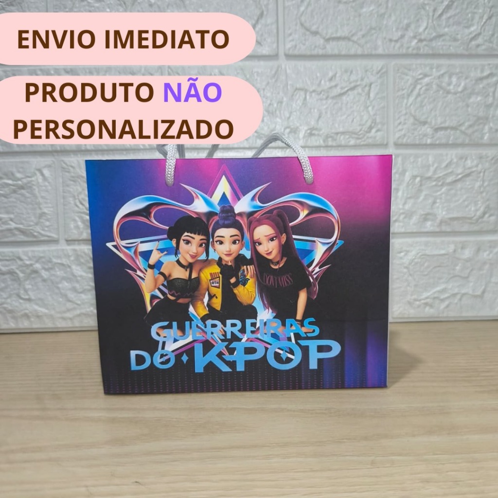Sacolinha Lembrancinha Guerreira do Kpop Colorir | Personalizada PEGUE E MONTE | Festa Infantil Pronta Entrega