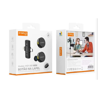 Microfone de Lapela 2 em 1 AGOLD MCF-38D Sem Fio Magnético Compatível com iOS e Android