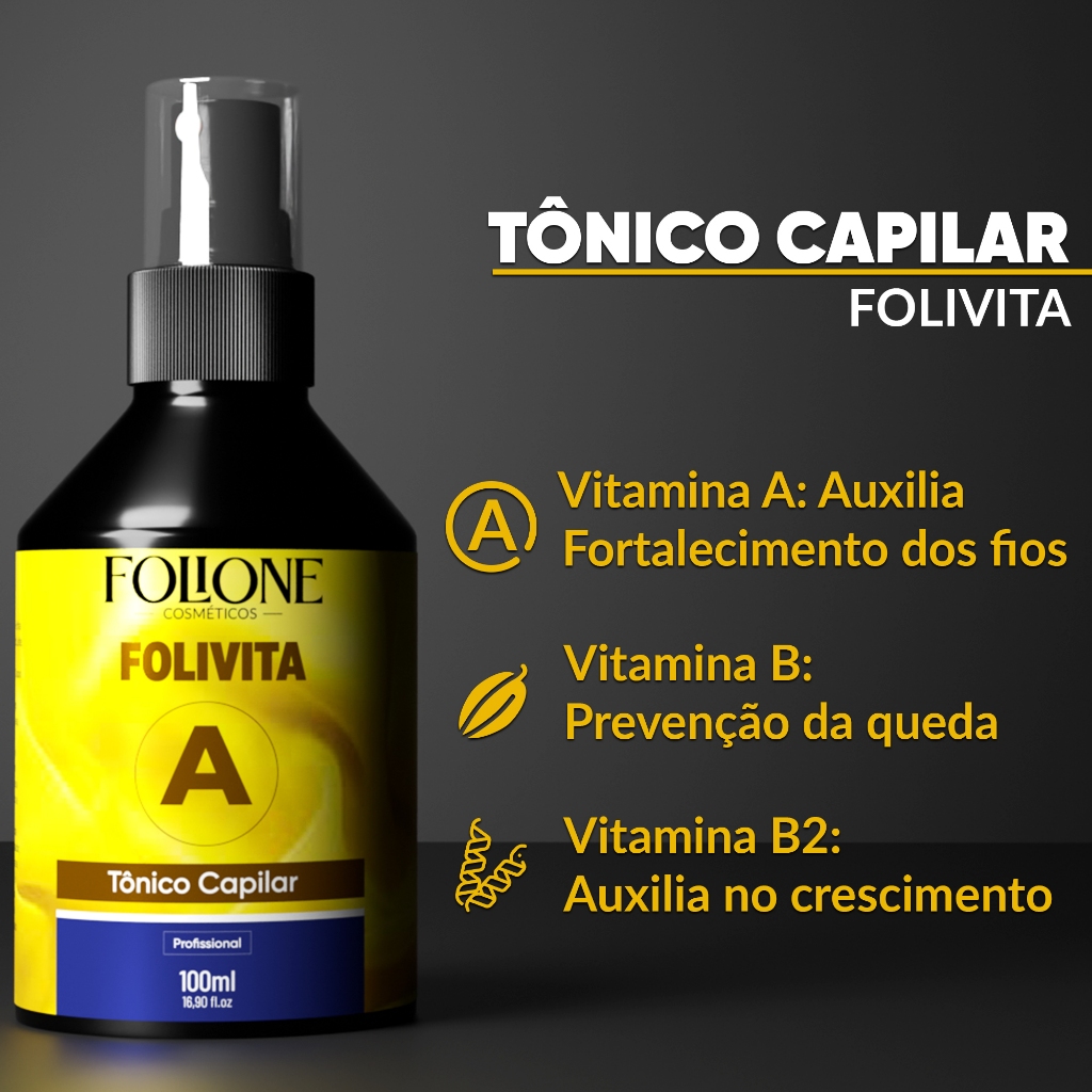 Tônico Capilar Folivita  Barba Cabelo e Sobrancelha