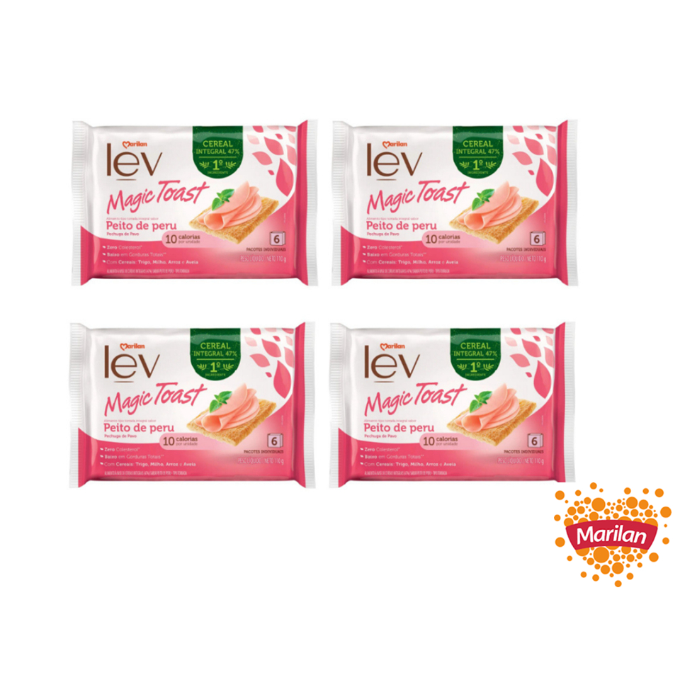 Torrada Lev Magic Toast Peito De Peru Marilan 110g 4 unidades