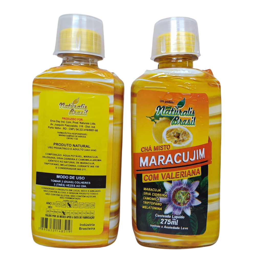 Chá Misto Maracujá Com Valeriana - Naturalis Brasil 275ml - Calmante Natural