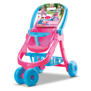 Carrinho de Boneca 3 em 1 | Cadeirinha Bebê Conforto Brinquedo Infantil Menina