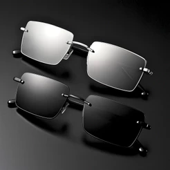 Óculos de Sol da Moda Masculino Estilo Europeu – Lupa Espelhada Com Moldura UV400