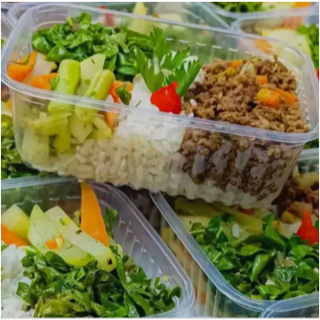 KIT POTE FITNESS - RETANGULAR - COM TAMPA FREEZER 500ML/GOUR MAX DESCARTÁVEL