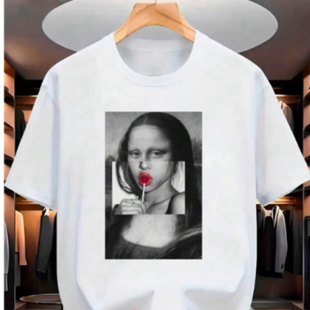 Camiseta Unissex Streetwear Mona Lisa Retrô Estampada Estilo Urbano Criativo e Exclusivo