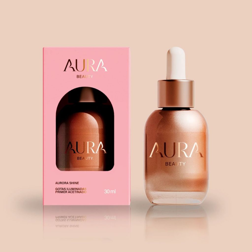 Primer Gotas Iluminadas Aurora Shine Aura Beauty By Jade Picon em Oferta na Shopee