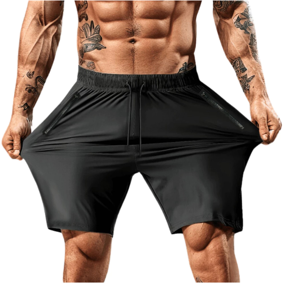 Bermuda Short Masculino Zíper Secagem Rápida para Praia com  2 Bolsos