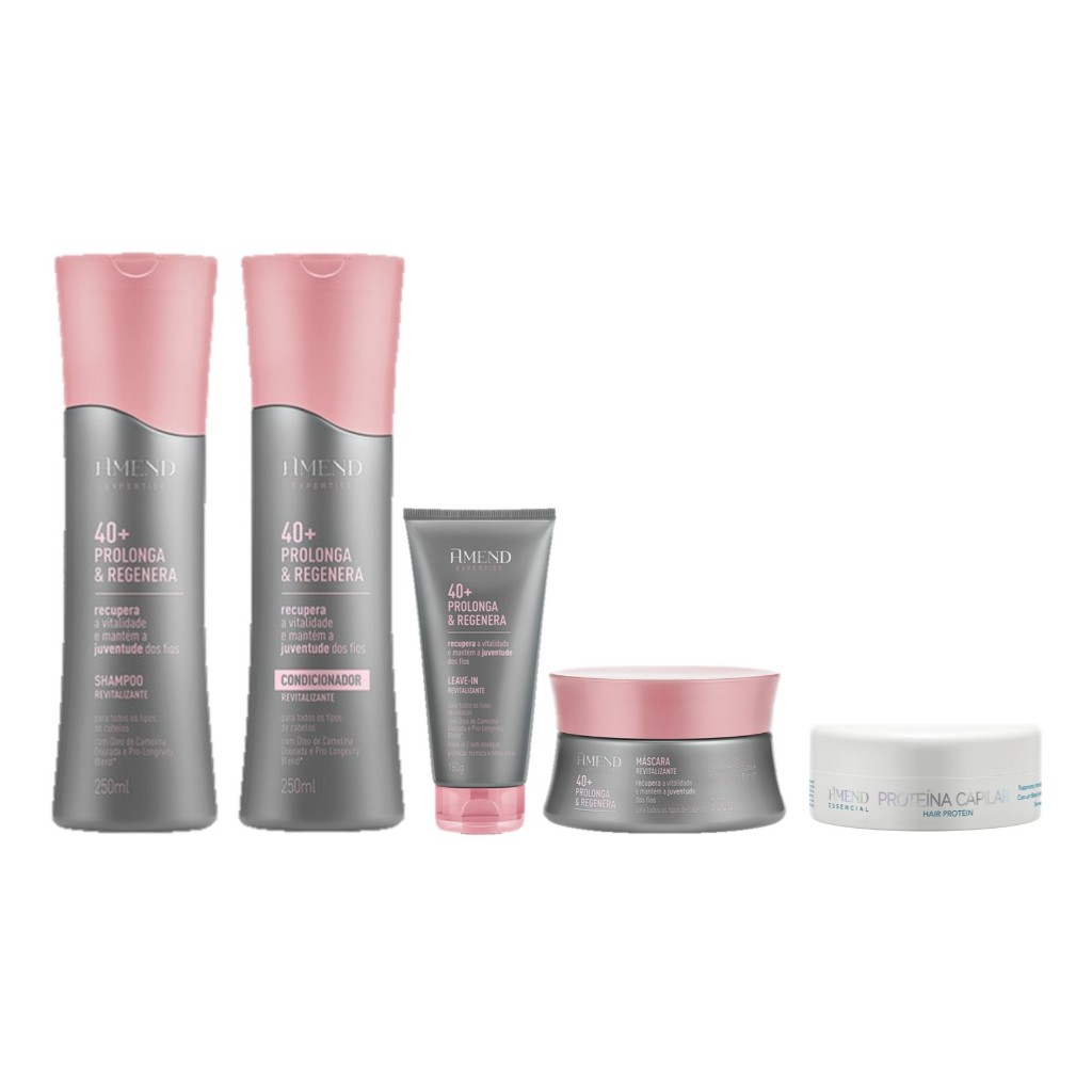 Amend Kit 40+ Prolonga e Regenera Sh. e Cond. 250ml + Máscara 300g +Leave-in + Proteína Capilar 100g