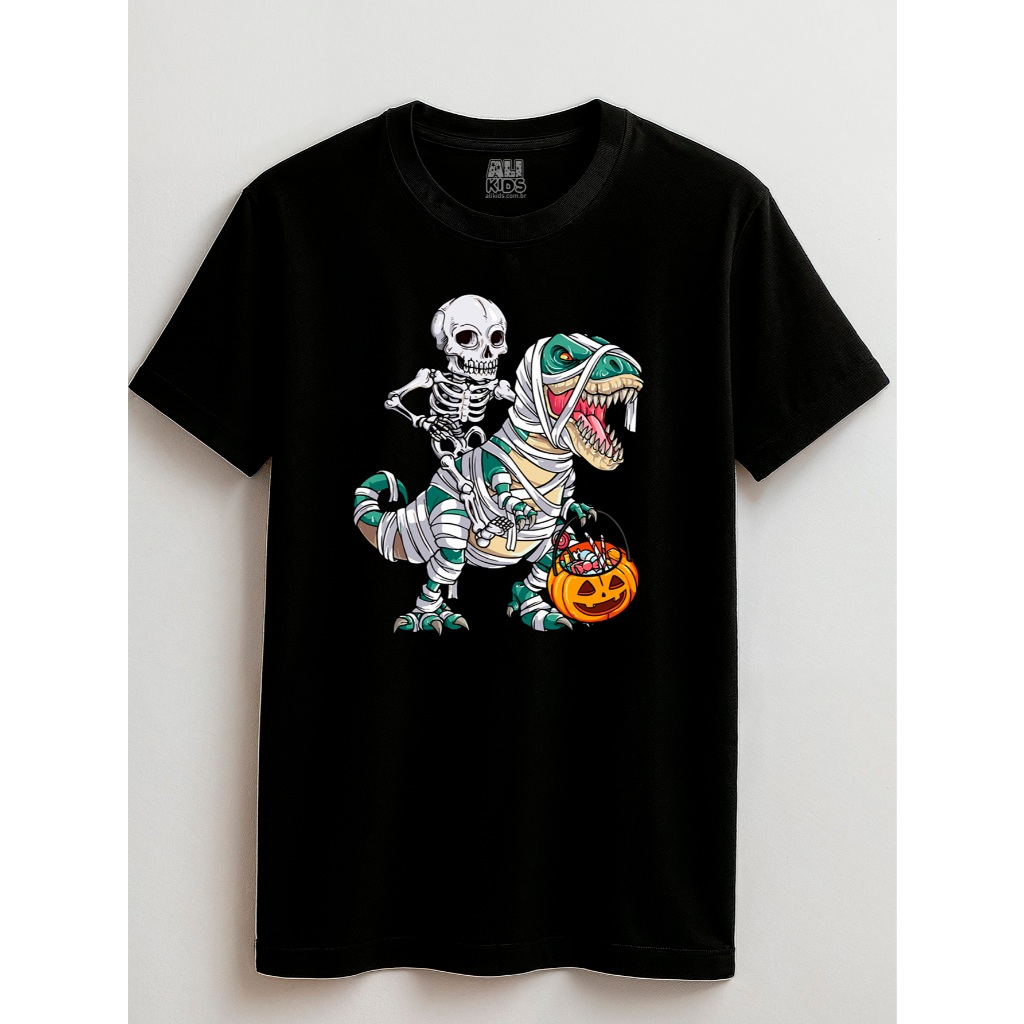 Camiseta Dinossauro Halloween Juvenil e Infantil 2 ao 16 anos Urban Casual