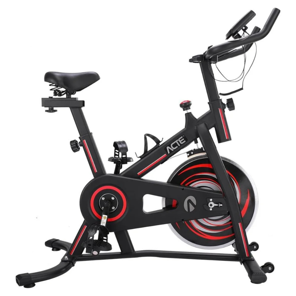 Bicicleta para Cardio Corrida em Casa Academia Spinning Ver,elha E33 Roda de Inércia 6.0 Acte Sports