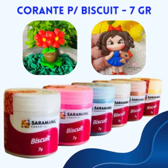 Corante para Biscuit Saramanil l Pigmento para massa biscuit em pó 7 gr l Coleção Nova