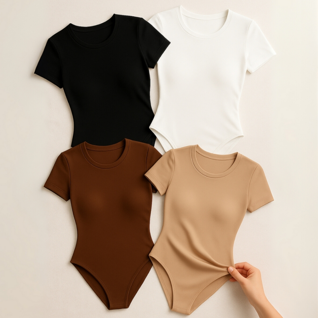 Body Feminino Suplex Manga Curta Plus Size Decote Quadrado Collant Justo Moda Blogueira Básico