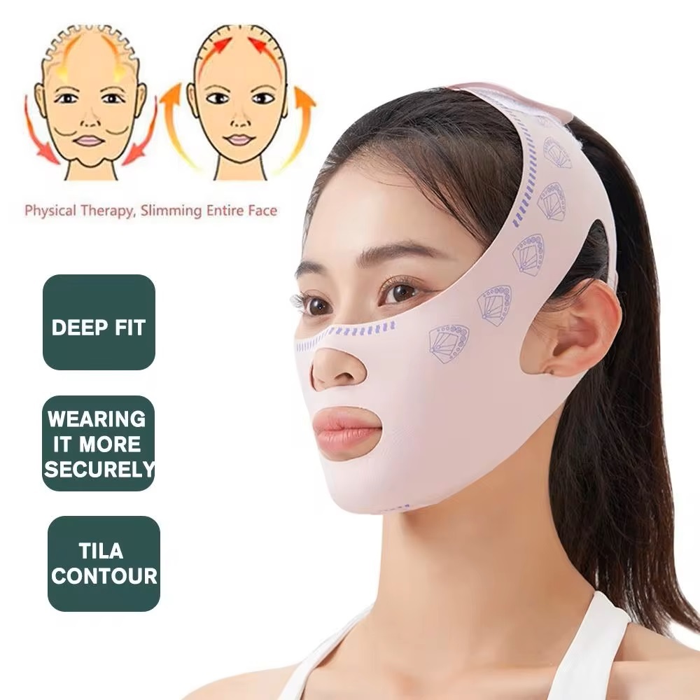Cinta Faixa Facial Cirúrgica Modeladora Reduz Papada E Afina Rosto Bandagem De Lifting Facial em Oferta na Shopee