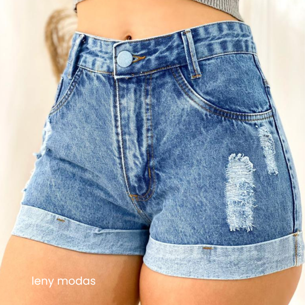 Short Jeans Feminino bermuda destroyed Jeans Premium Da moda Short curt