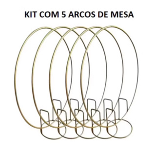 5 Arco Mini De Mesa Redondo Dourado 50CM em Oferta na Shopee