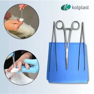 Kit Curativo Estéril 4 Pçs Kolplast,Avant Care Pinça Kelly, Anatômica, Dente Rato, Campo Cirúrgico